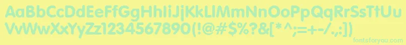 Шрифт StRundschrift – зелёные шрифты на жёлтом фоне