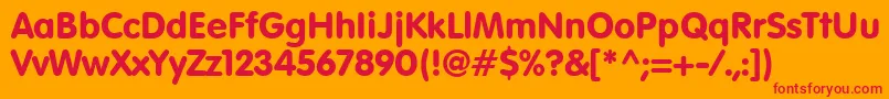 StRundschrift Font – Red Fonts on Orange Background