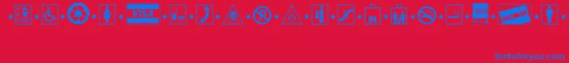 fuente SignsMt – Fuentes Azules Sobre Fondo Rojo