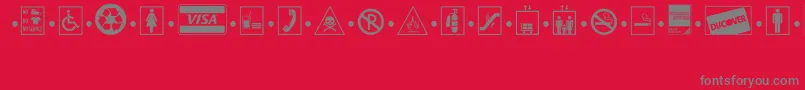 SignsMt-Schriftart – Graue Schriften auf rotem Hintergrund