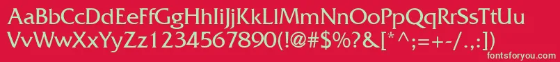FritzRegular Font – Green Fonts on Red Background