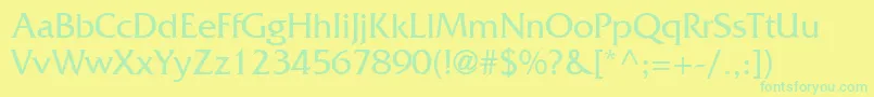 FritzRegular Font – Green Fonts on Yellow Background