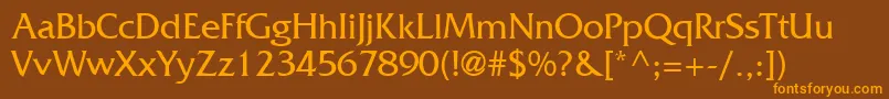 FritzRegular Font – Orange Fonts on Brown Background