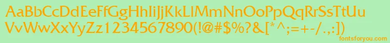 FritzRegular Font – Orange Fonts on Green Background