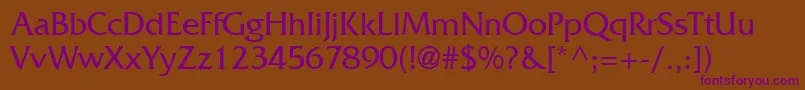 FritzRegular Font – Purple Fonts on Brown Background
