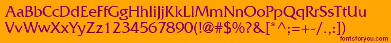 FritzRegular Font – Purple Fonts on Orange Background