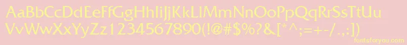 FritzRegular Font – Yellow Fonts on Pink Background