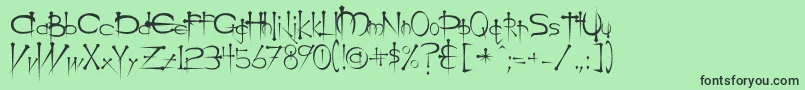 Ogilviec-fontti – mustat fontit vihreällä taustalla