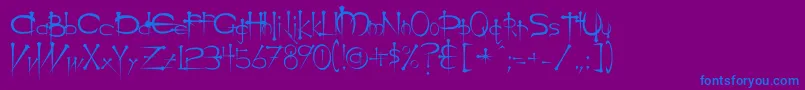 フォントOgilviec – 紫色の背景に青い文字