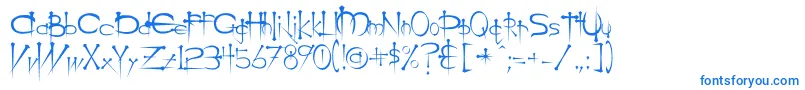 フォントOgilviec – 白い背景に青い文字