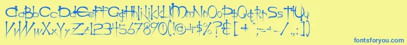 Ogilviec-fontti – siniset fontit keltaisella taustalla