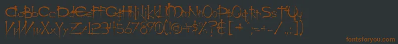 Ogilviec-fontti – ruskeat fontit mustalla taustalla
