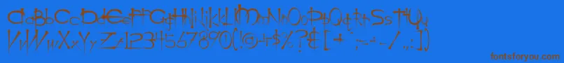 Ogilviec-fontti – ruskeat fontit sinisellä taustalla