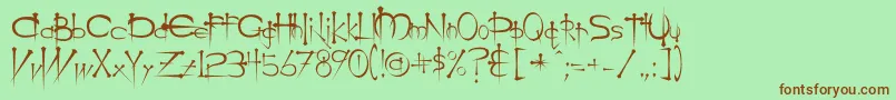 Ogilviec-fontti – ruskeat fontit vihreällä taustalla