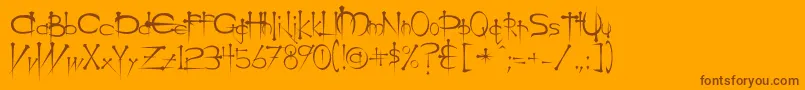 Ogilviec Font – Brown Fonts on Orange Background