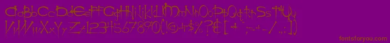 Ogilviec-fontti – ruskeat fontit violetilla taustalla