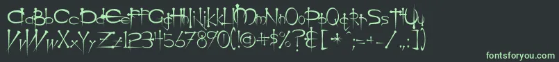 Ogilviec-fontti – vihreät fontit mustalla taustalla