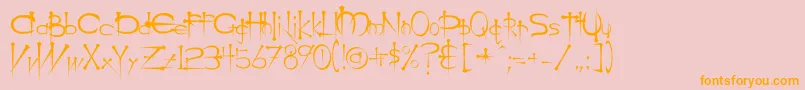 Ogilviec-fontti – oranssit fontit vaaleanpunaisella taustalla