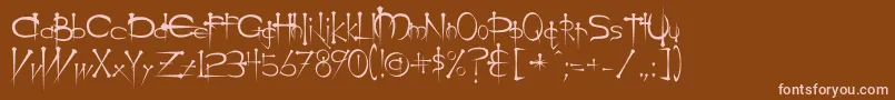 Ogilviec-fontti – vaaleanpunaiset fontit ruskealla taustalla