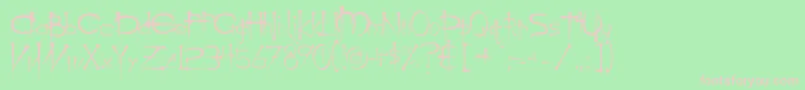 Ogilviec-fontti – vaaleanpunaiset fontit vihreällä taustalla