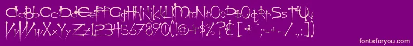 Ogilviec-fontti – vaaleanpunaiset fontit violetilla taustalla