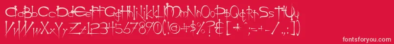 Ogilviec-fontti – vaaleanpunaiset fontit punaisella taustalla