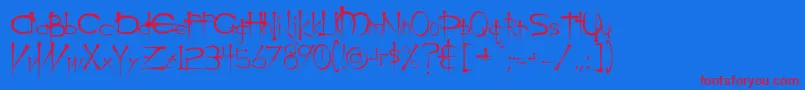 Ogilviec Font – Red Fonts on Blue Background
