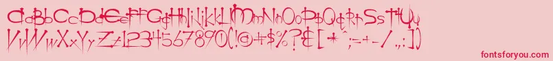 Ogilviec Font – Red Fonts on Pink Background
