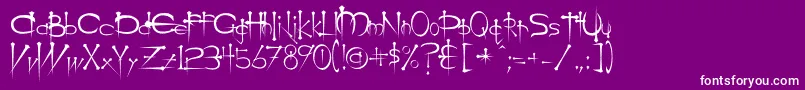 Ogilviec-Schriftart – Weiße Schriften auf violettem Hintergrund