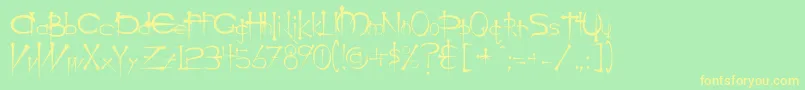 Ogilviec Font – Yellow Fonts on Green Background