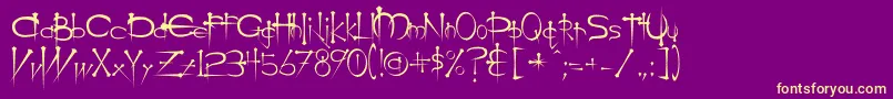 Ogilviec Font – Yellow Fonts on Purple Background