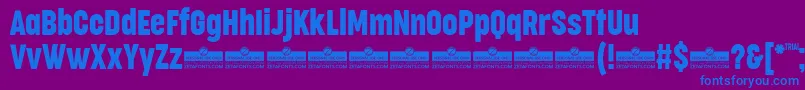 CocogooseCompressedRegularTrial Font – Blue Fonts on Purple Background