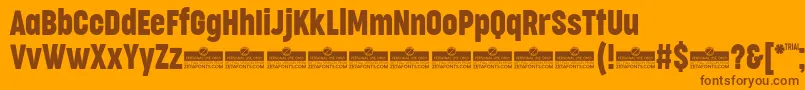 Шрифт CocogooseCompressedRegularTrial – коричневые шрифты на оранжевом фоне