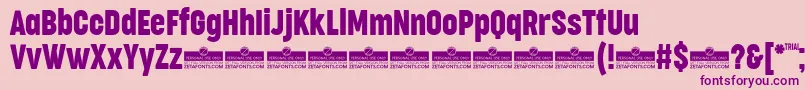 CocogooseCompressedRegularTrial Font – Purple Fonts on Pink Background