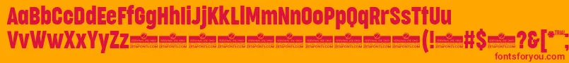 Шрифт CocogooseCompressedRegularTrial – красные шрифты на оранжевом фоне