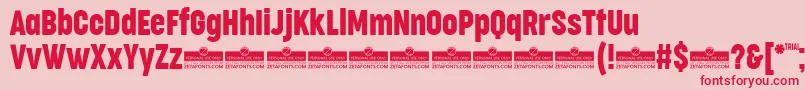 CocogooseCompressedRegularTrial Font – Red Fonts on Pink Background