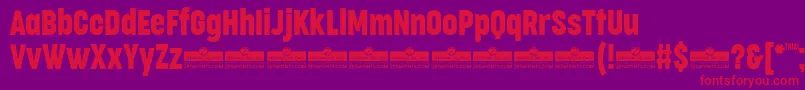 Więcej informacji o czcionce CocogooseCompressedRegularTrial Czcionka CocogooseCompressedRegularTrial – czerwone czcionki na fioletowym tle