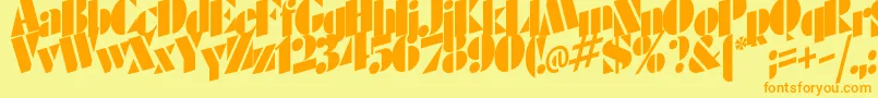 CrowsRegularTtstd Font – Orange Fonts on Yellow Background