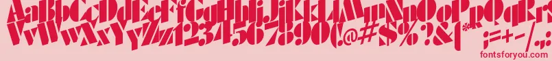 CrowsRegularTtstd Font – Red Fonts on Pink Background