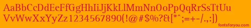 LibreSerifSsi Font – Red Fonts on Orange Background
