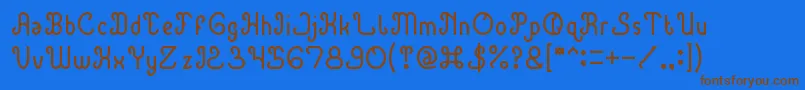 GreenAvocadoThin Font – Brown Fonts on Blue Background