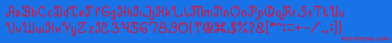 GreenAvocadoThin Font – Red Fonts on Blue Background