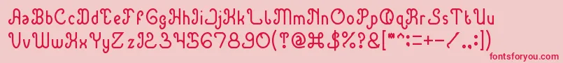 GreenAvocadoThin Font – Red Fonts on Pink Background