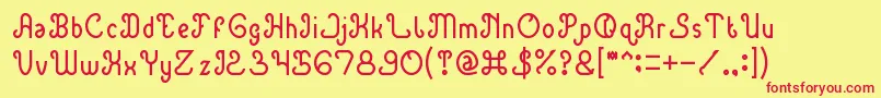 GreenAvocadoThin Font – Red Fonts on Yellow Background