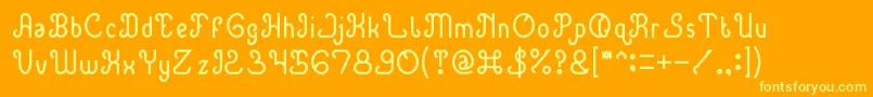 GreenAvocadoThin Font – Yellow Fonts on Orange Background