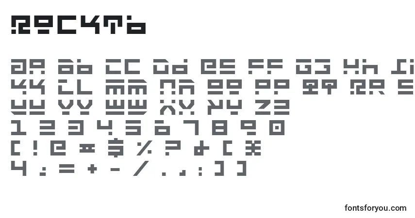 Czcionka Rocktb – alfabet, cyfry, specjalne znaki