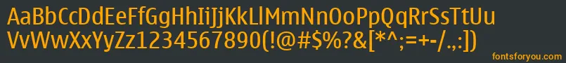 Шрифт NokiaSansS60Regular – оранжевые шрифты на чёрном фоне