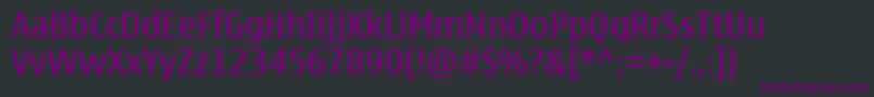 Czcionka NokiaSansS60Regular – fioletowe czcionki na czarnym tle