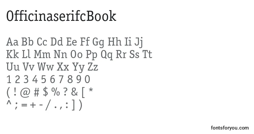 A fonte OfficinaserifcBook – alfabeto, números, caracteres especiais