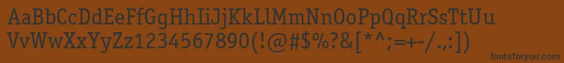 フォントOfficinaserifcBook – 黒い文字が茶色の背景にあります